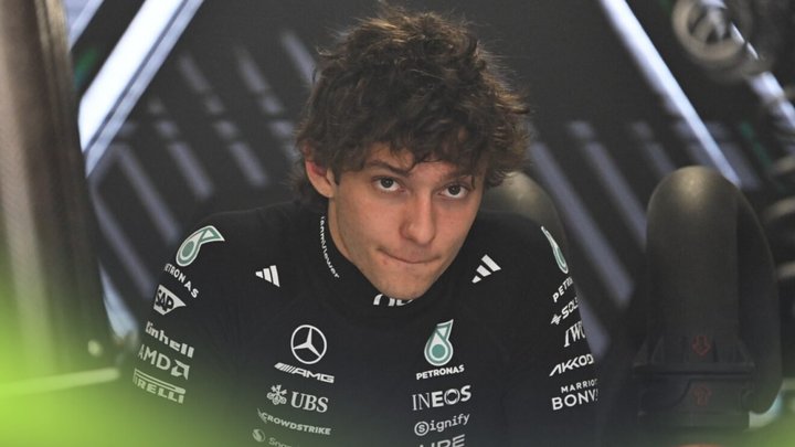 Kimi Antonelli in the garage