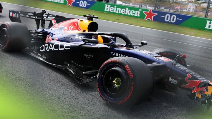 Max Verstappen's damaged Red Bull RB22 after crashing out of the 2026 Dutch Grand Prix