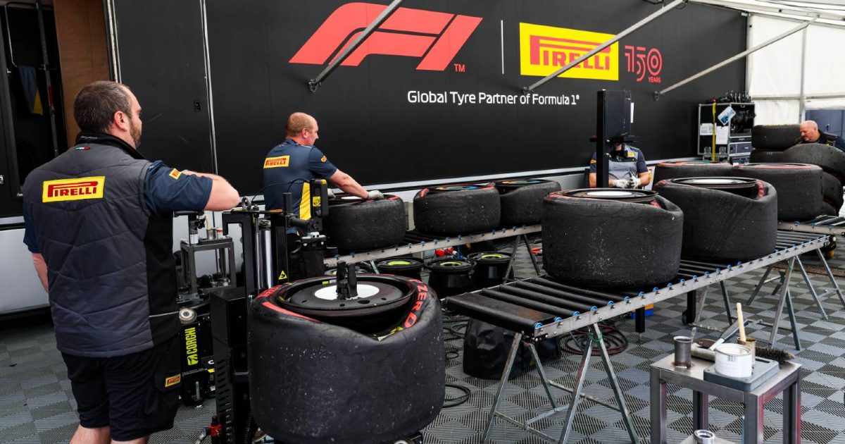 Pirelli tyre station during the Emilia Romagna GP weekend. Imola April 2022.