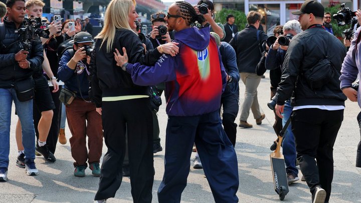 Rachel Brookes and Lewis Hamilton in China