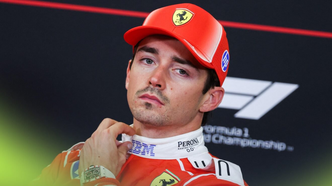 Charles Leclerc in a press conference
