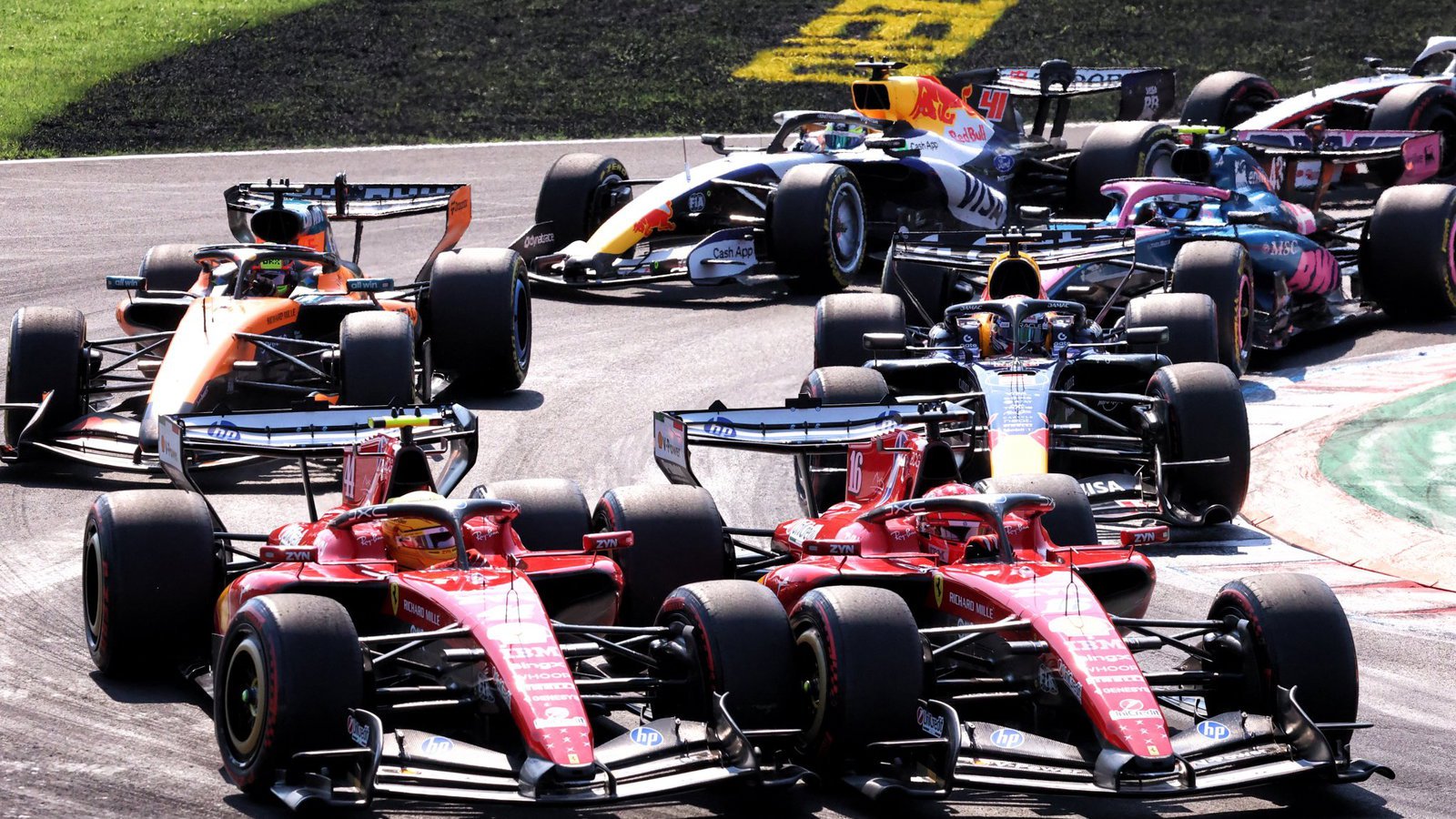 Lewis Hamilton and Charles Leclerc clashed at Turn 1